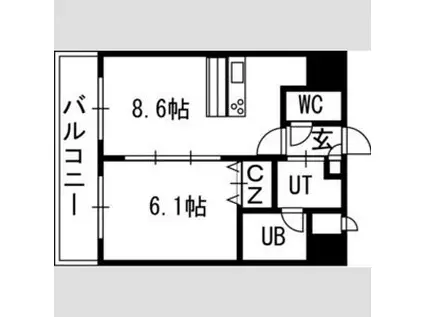 AMBIENTE619(1LDK/3階)の間取り写真