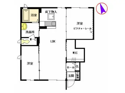 アルファヴィル I棟(2LDK/1階)の間取り写真