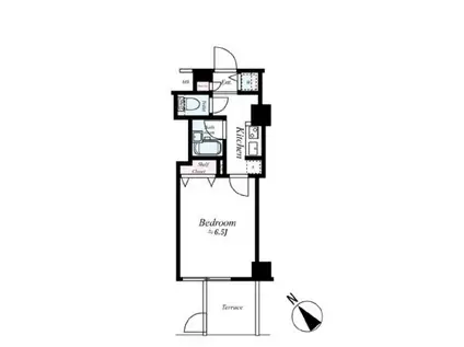 パークウェル高円寺弐番館(1K/1階)の間取り写真