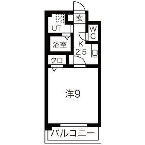 アビタシオン八事(1K/3階)の間取り写真