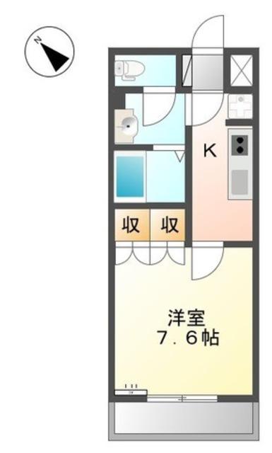グランクール(1K/1階)の間取り写真