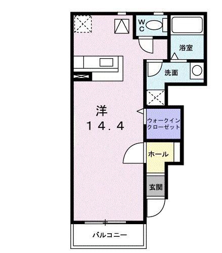 スターアリスVI(ワンルーム/1階)の間取り写真