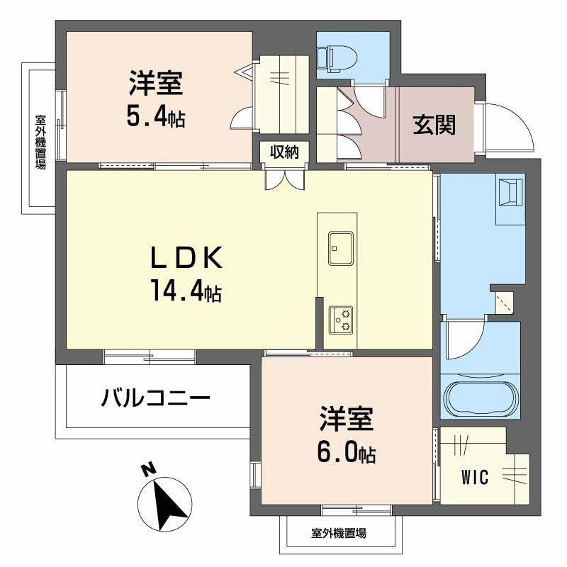 シャーメゾングランデ(2LDK/3階)の間取り写真