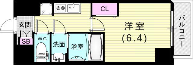 CREST TAPP DITA 神戸西パークフロント(1K/11階)の間取り写真