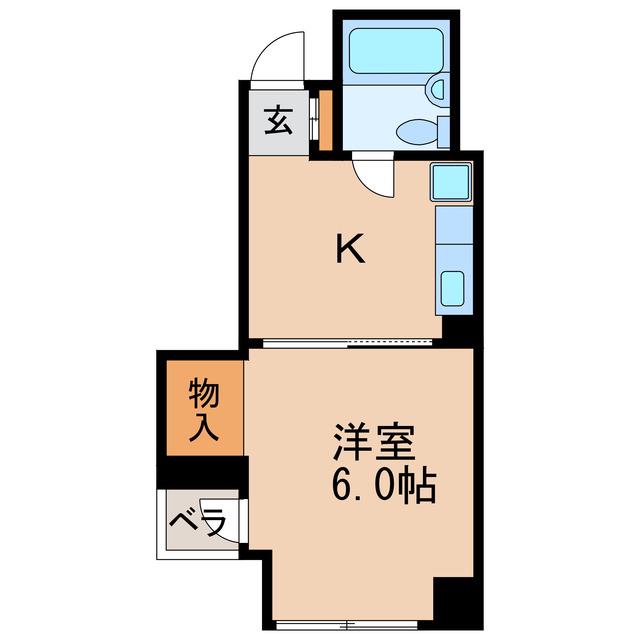 グリーンハイツ錦(1K/4階)の間取り写真