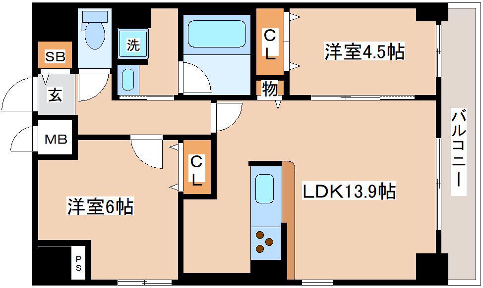 ANCREST KOBE(2LDK/10階)の間取り写真