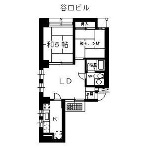 谷口ビル(2LDK/2階)の間取り写真