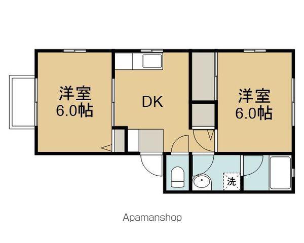 センターヒルズ北山(2DK/1階)の間取り写真