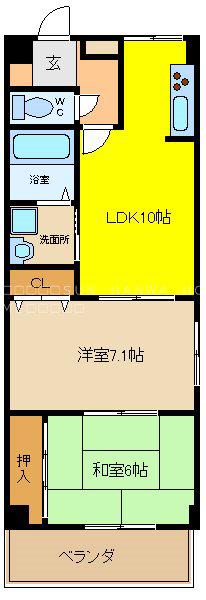 ループIII番館(2LDK/2階)の間取り写真