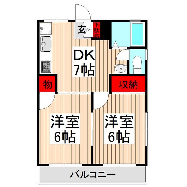 第2ホワイトハイツ(2DK/1階)の間取り写真