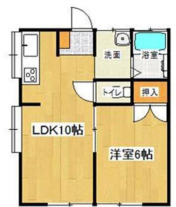 センチュリー合川(1LDK/1階)の間取り写真
