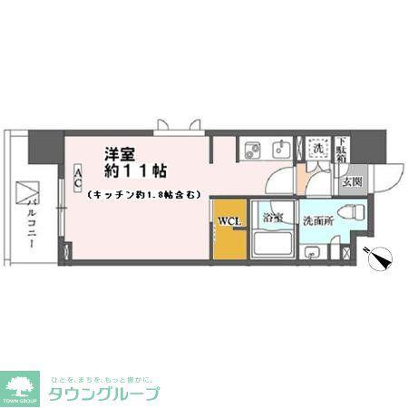カスタリア大森(ワンルーム/9階)の間取り写真