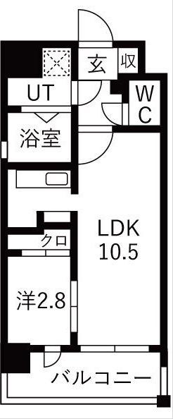 グランフェリーチェ・ナイン(1LDK/3階)の間取り写真
