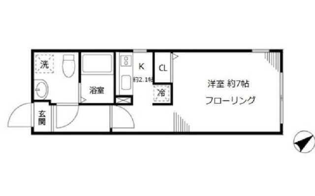 MODULOR茗荷谷(1K/3階)の間取り写真