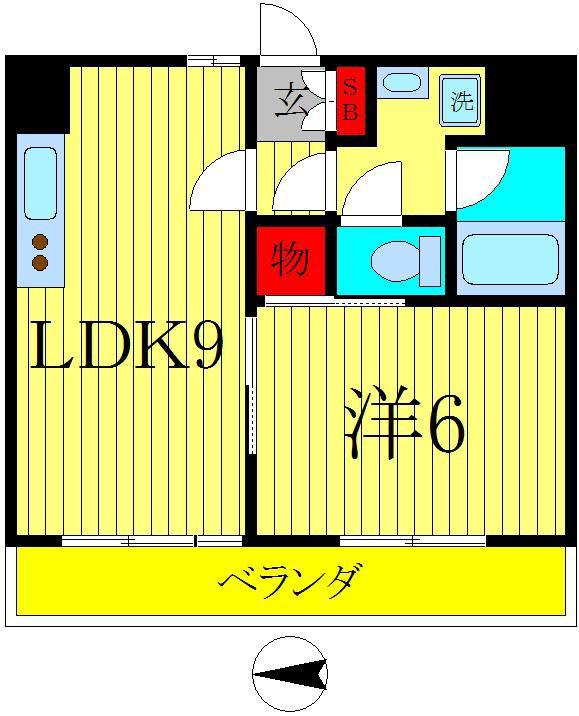 クレードル亀有(1LDK/7階)の間取り写真