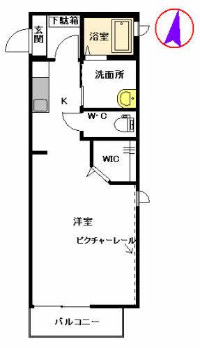 クラヴィエM (1K/2階)の間取り写真