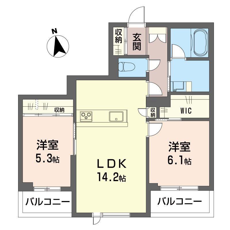 アトリエール F(2LDK/3階)の間取り写真