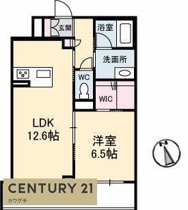 シャーメゾン ブラウ(1LDK/2階)の間取り写真
