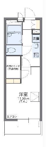 レオパレスリヴェール(1K/1階)の間取り写真