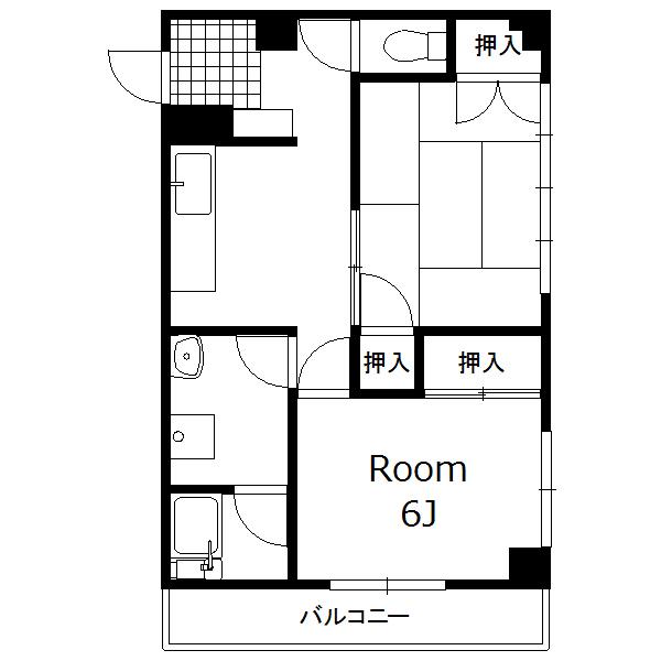 唐沢マンション(2DK/3階)の間取り写真