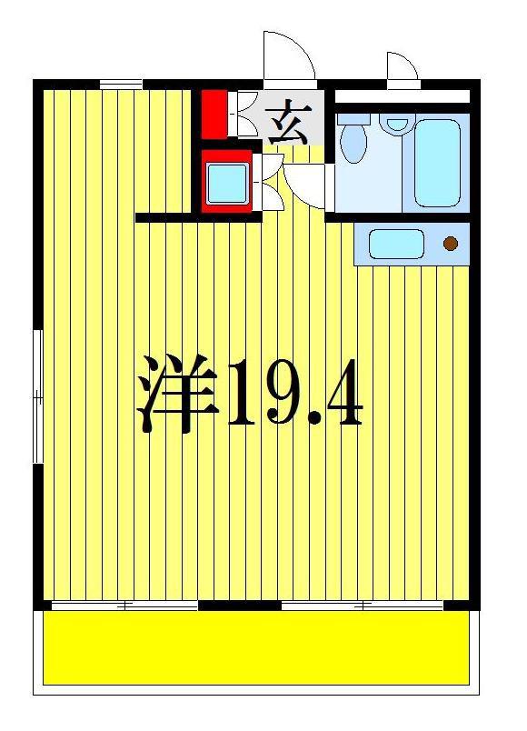 ライオンズマンション下総中山第2(ワンルーム/3階)の間取り写真