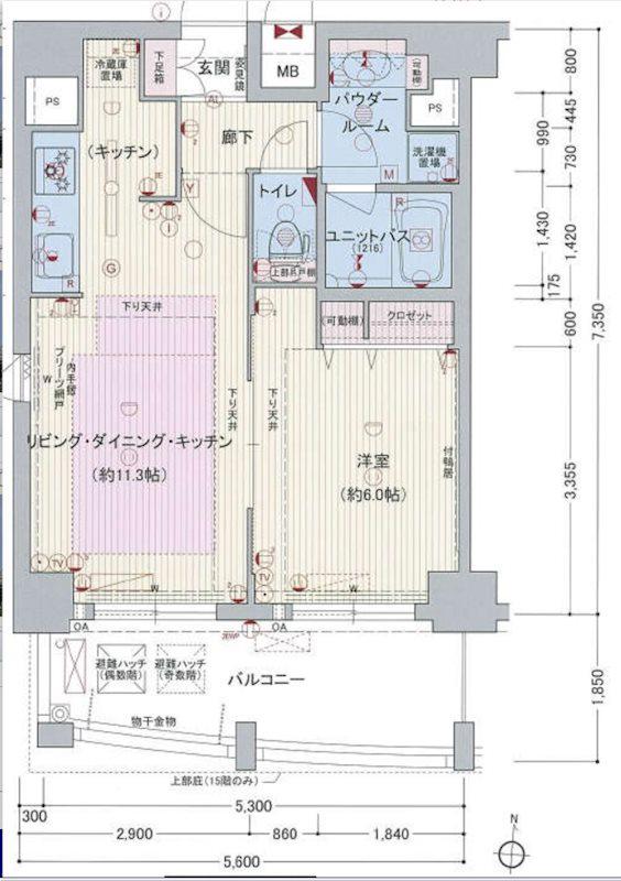 プレサンス泉シティアーク(1LDK/12階)の間取り写真