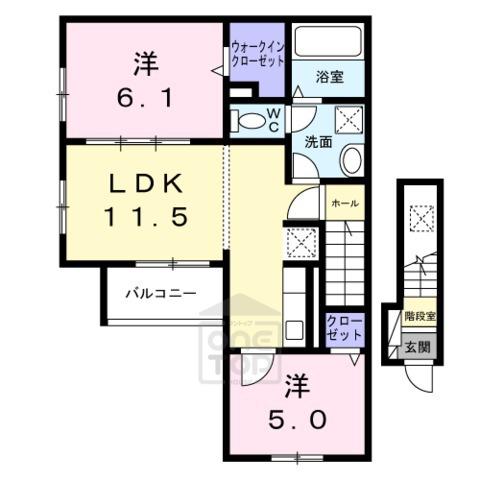 SALLIER(2LDK/2階)の間取り写真