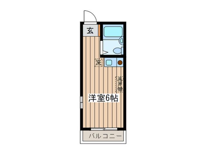 エアリーガーデン(ワンルーム/2階)の間取り写真
