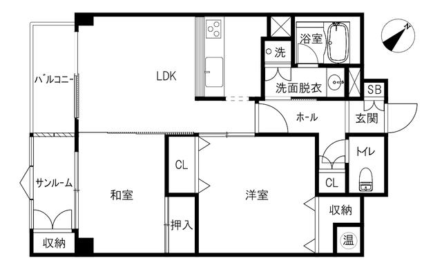 サンミシェル(2LDK/3階)の間取り写真