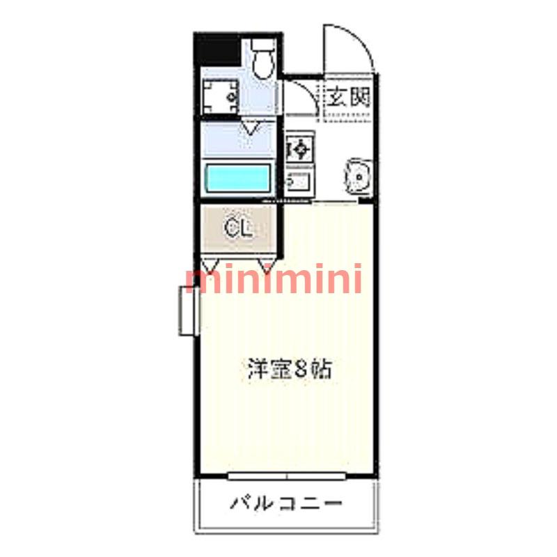INOVE上山手(1K/1階)の間取り写真