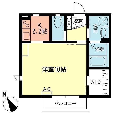 グランノエル・K(1K/1階)の間取り写真