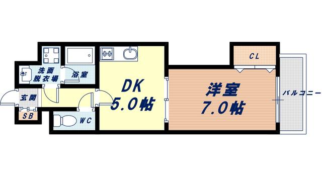レインボーコートパートIII(1DK/4階)の間取り写真