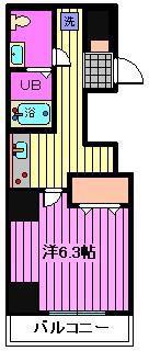 アルファコート蕨5(1K/1階)の間取り写真