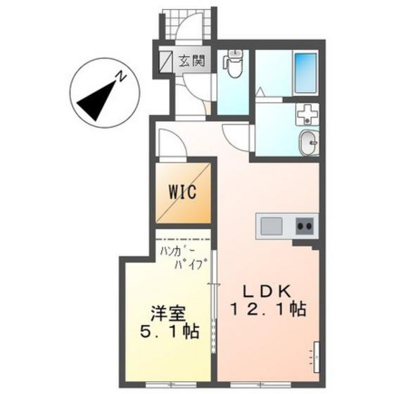 レミエ上平良(1LDK/1階)の間取り写真