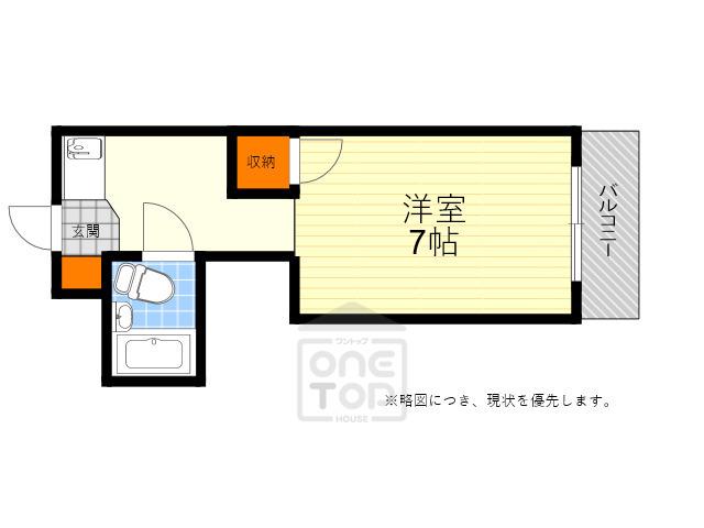 CASA山手(1K/1階)の間取り写真