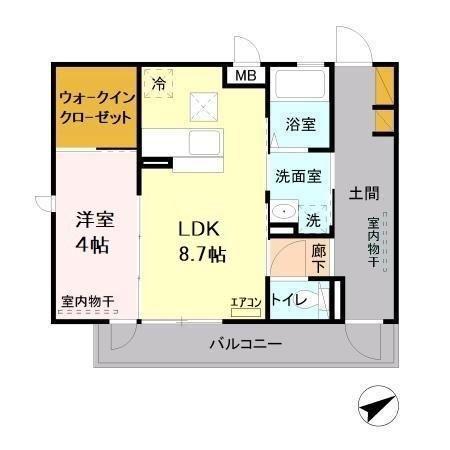 フォアールII(1LDK/1階)の間取り写真