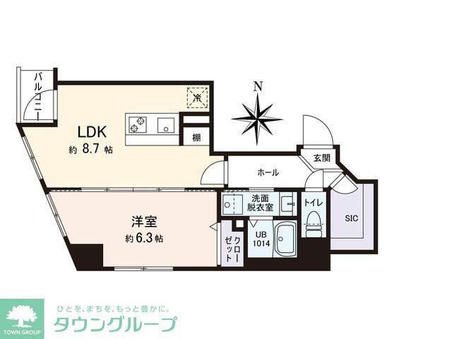VISTA豊島(1LDK/7階)の間取り写真