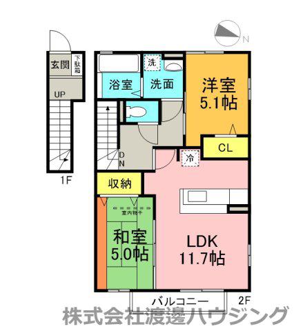 ザウバーヴィントIII(2LDK/2階)の間取り写真