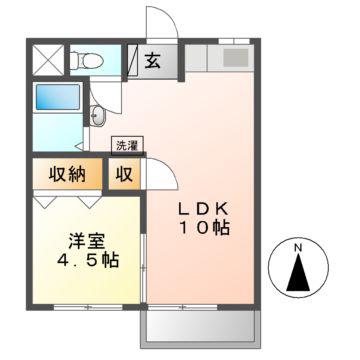 イステイト土岐(1LDK/1階)の間取り写真