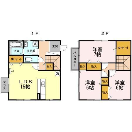 ポートサイドセジュール(3LDK/1階)の間取り写真