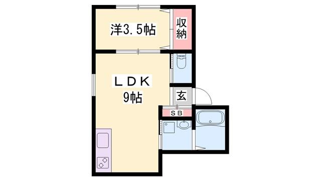 LUMINART明石(1LDK/2階)の間取り写真