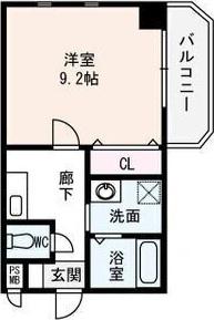 ラピス平野(1K/2階)の間取り写真