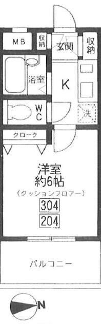 アマーレ・しもきた(1K/2階)の間取り写真
