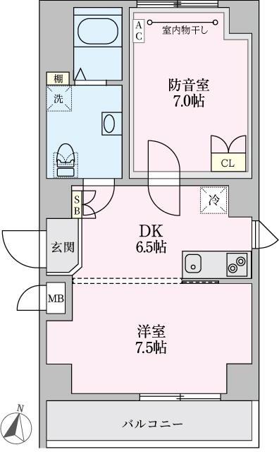ラシクラスINFINA中村橋(2DK/2階)の間取り写真