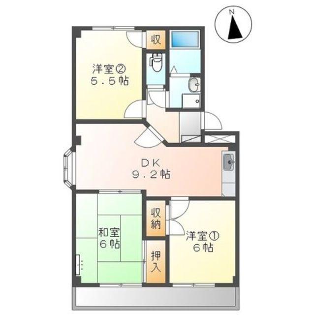 PORT1 諏訪部(3DK/3階)の間取り写真