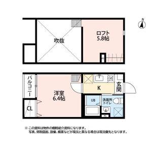 COCO東仙台(1K/1階)の間取り写真