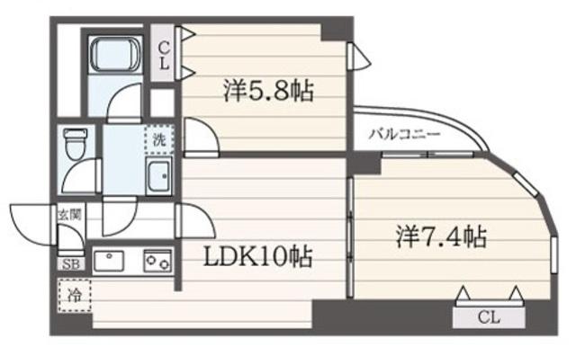 グランカーサアリオス(2LDK/2階)の間取り写真
