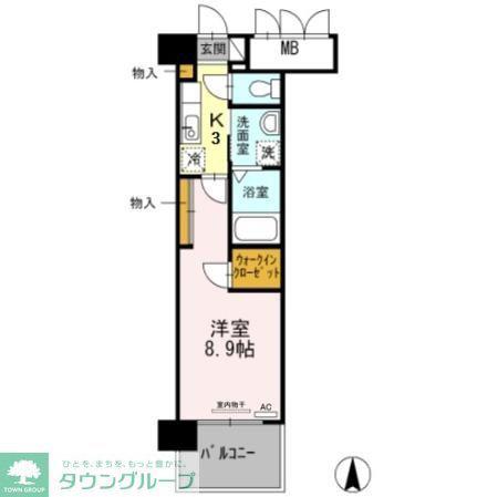 グランドソレイユ名駅(1K/9階)の間取り写真