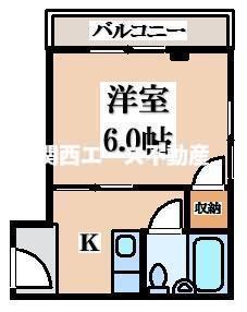 シャルマン南野(1K/3階)の間取り写真