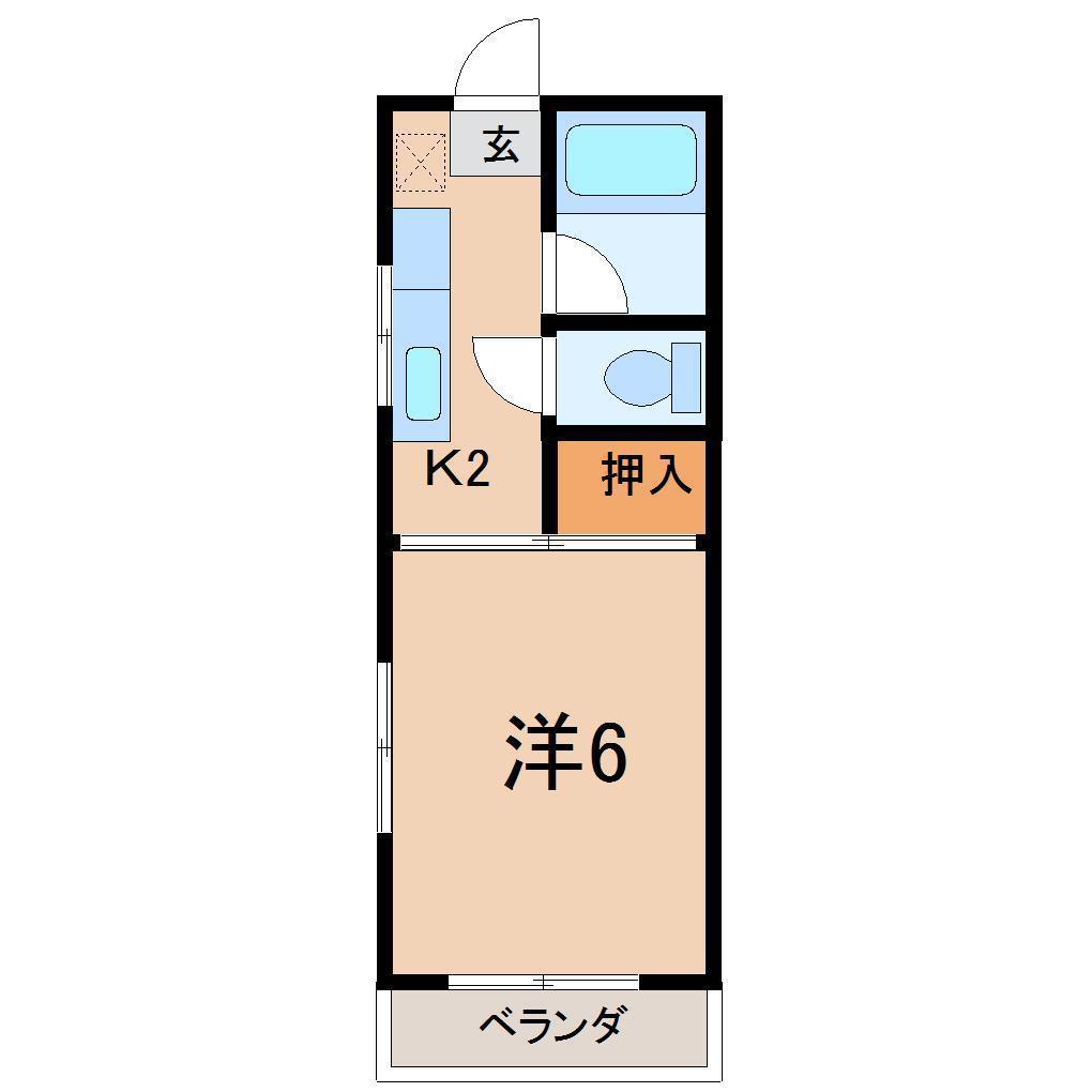 ビューハイツA(1K/1階)の間取り写真